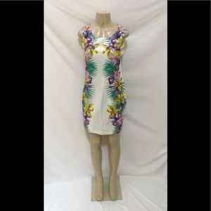 Roz & Ali Sz 8 Tropical Floral Print Sheath Dress